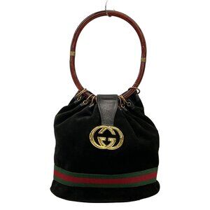 Gucci Interlocking G/Sherry(web)/Old Gucci Shoulder Bag Suede Leather